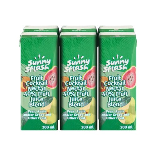 Sunny Splash Fruit Cocktail Nectar Juice 6 x 200ml