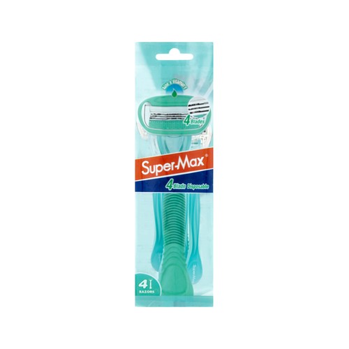 super-max ladies disposable razors 4 bla ade 4 pack