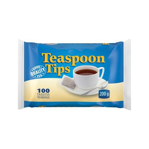 teaspoon tips tagless teabags in pouch 100 pack