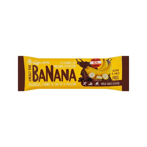 the truffle lady banana energy chocolate coated bar 40g