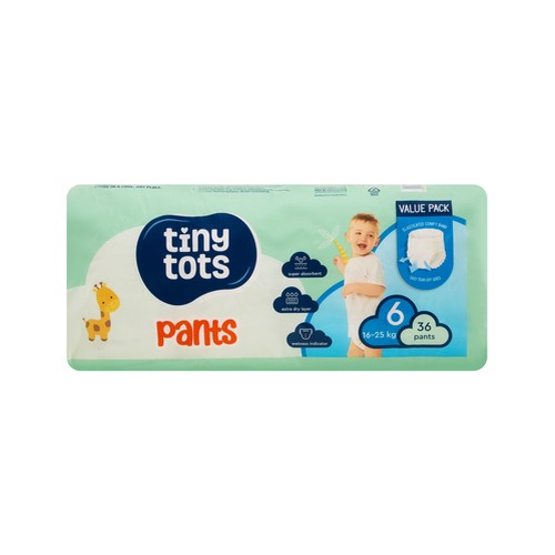 tiny tots size 6 pants 36 pack