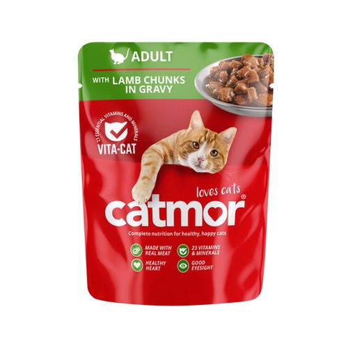 Catmor Cat Food Adult Lamb Chunks in Gravy 70g