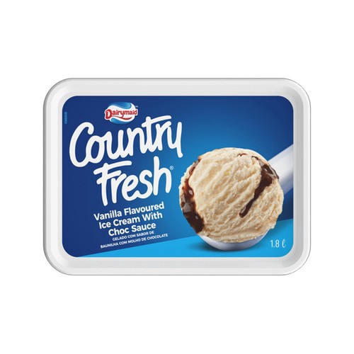 Country Fresh Vanilla Ice Cream With Chocolate Syrup 1.8L