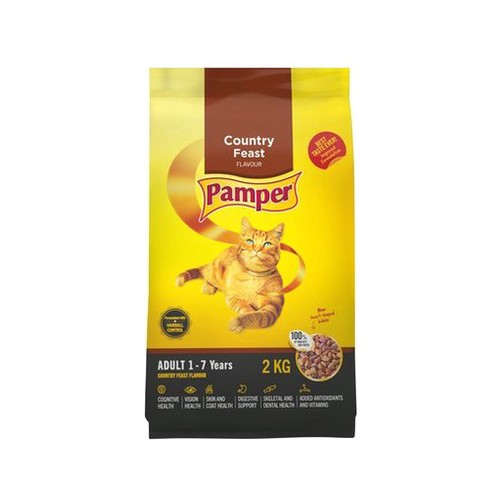 Pamper Deep Country Feast Flavour Adult Dry Cat Food 2kg
