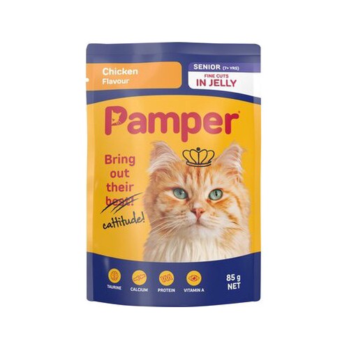 Pamper Fine Cuts Senior Chicken 85g
