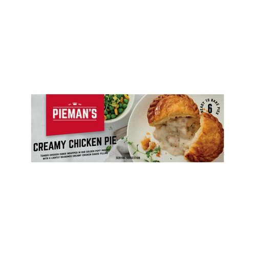 Pieman's Frozen Creamy Chicken Pies 6 Pack