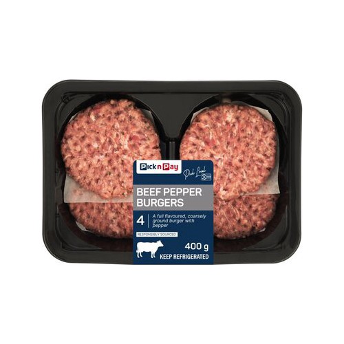 PnP Pepper Burger 400g 4 Pack