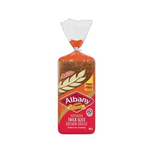 albany superior thick slice brown bread 700g