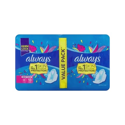 always long maxi thick sanitary pads 18 pack