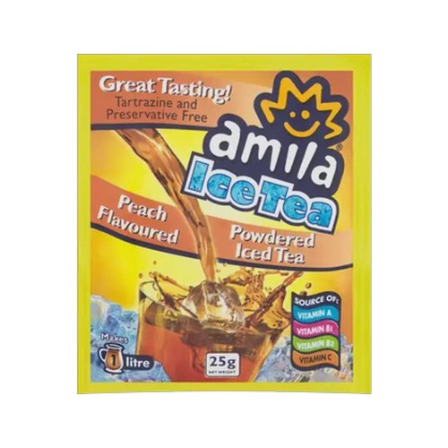 amila peach flavoured powdered ice tea 25g