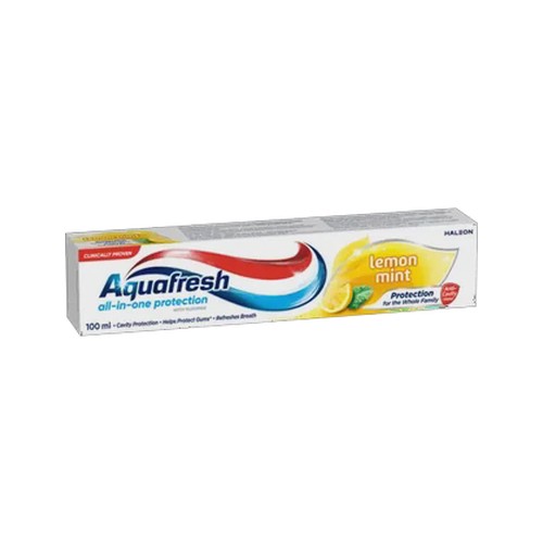 aquafresh all-in-one protection lemon mint fluoride toothpaste 100ml