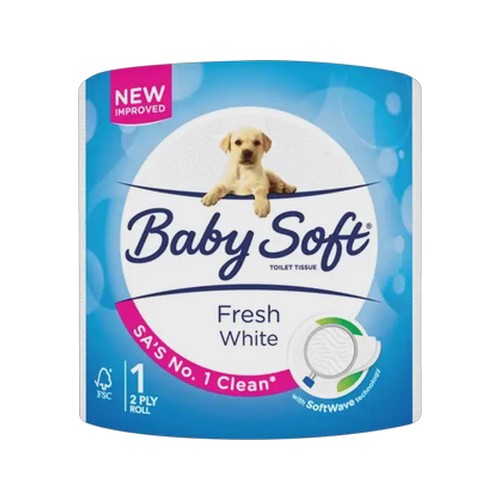 baby soft fresh white 2 ply toilet tissue roll