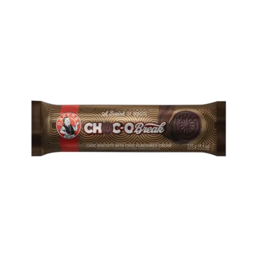 Bakers Choc O Break Choc Biscuits with Choc Flavoured Cream 125g