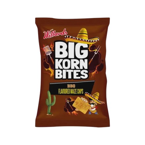 big korn bites bbq flavoured maize chips 120g