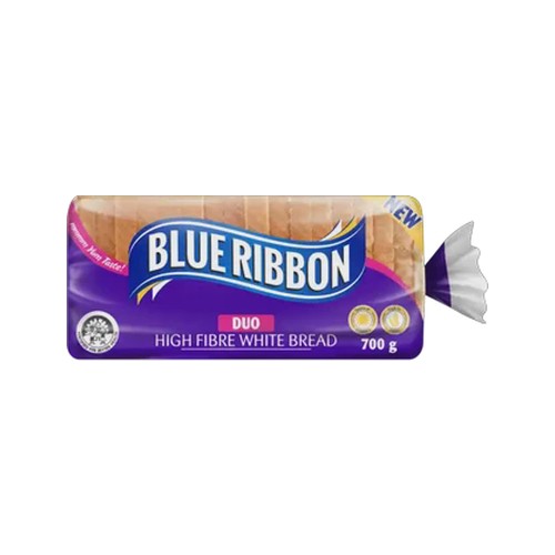 blue ribbon duo high fibre white bread 700g