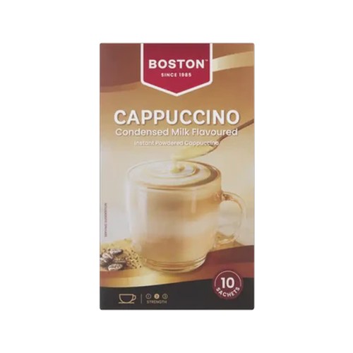 boston condensed milk flavoured instant cappuccino 10 x 18g