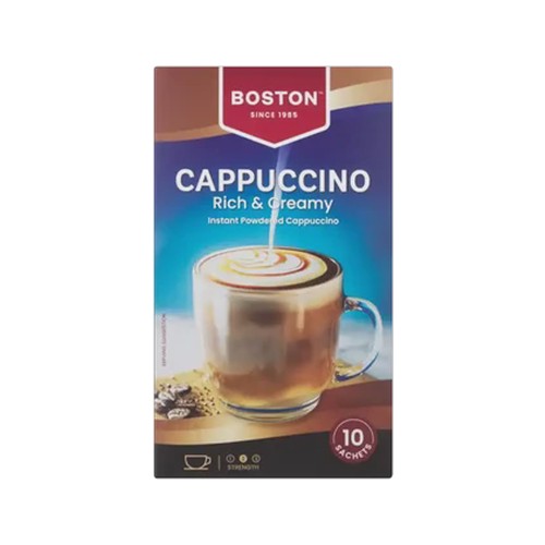 boston rich & creamy instant cappuccino 10 x 20g