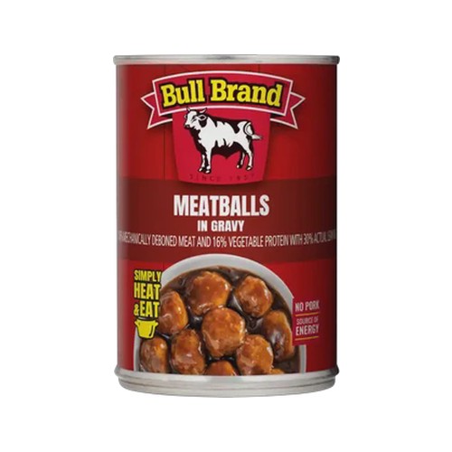 bull brand meatballs in rich gravy can 400g