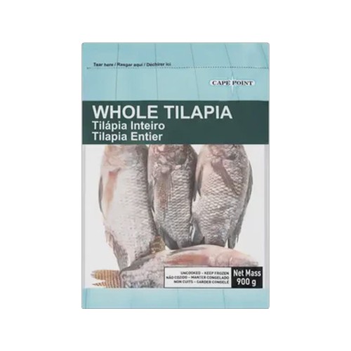 cape point frozen whole tilapia 900g