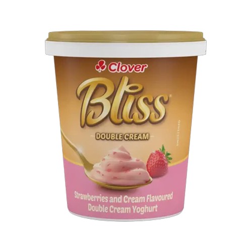 Clover Bliss Strawberries & Cream Double Cream Yoghurt 1kg