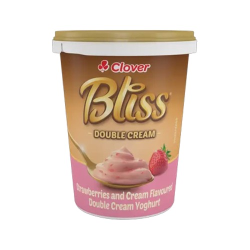 Clover Bliss Strawberries & Cream Double Cream Yoghurt 500g