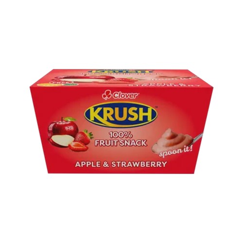 clover krush apple & strawberry 100 fruit snack 4 x 100g