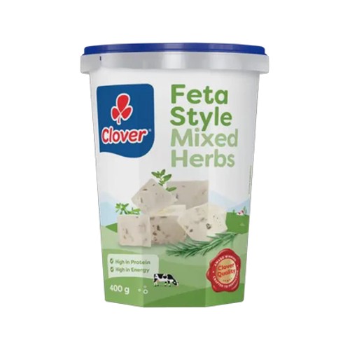 Clover Mixed Herbs Feta Style Cheese 400g