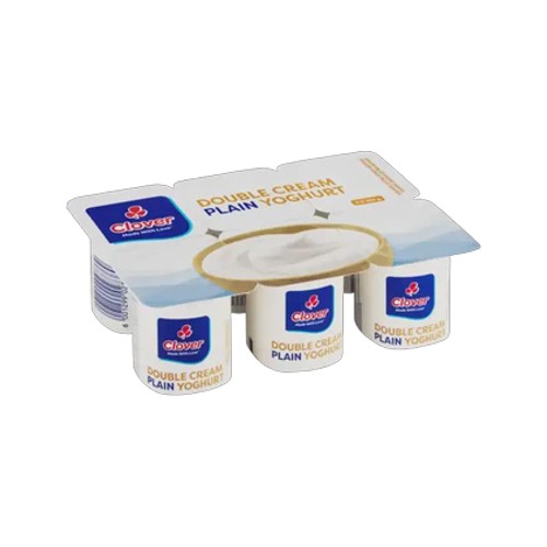 Clover Plain Double Cream Yoghurt 6 x 100g