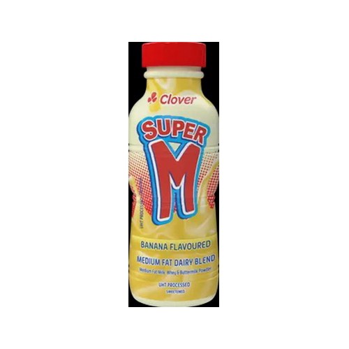 clover super m banana flavoured medium fat dairy blend 300ml