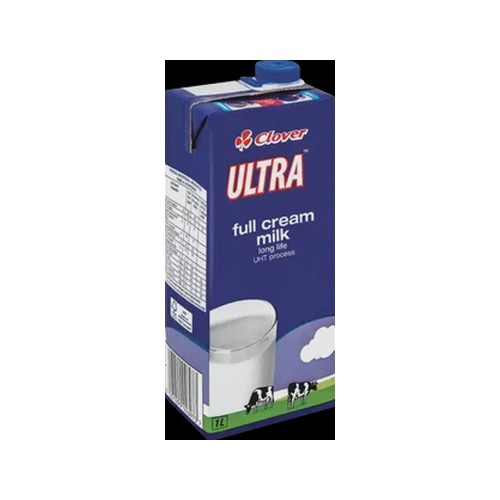 clover ultra uht long life full cream milk carton 1l