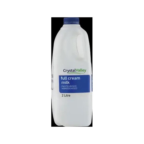 crystal valley full cream milk 2l