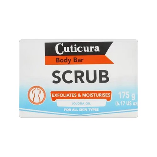 cuticura scrub exfoliates & moisturises body bar 175g