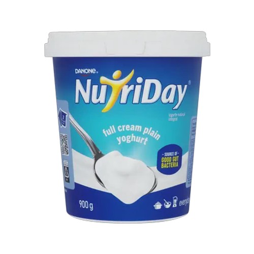 danone nutriday plain full cream yoghurt 900g