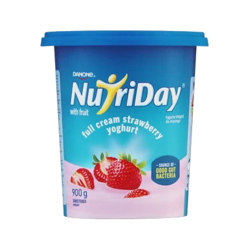 Danone Nutriday Strawberry Full Cream Yoghurt with Fruit 900g