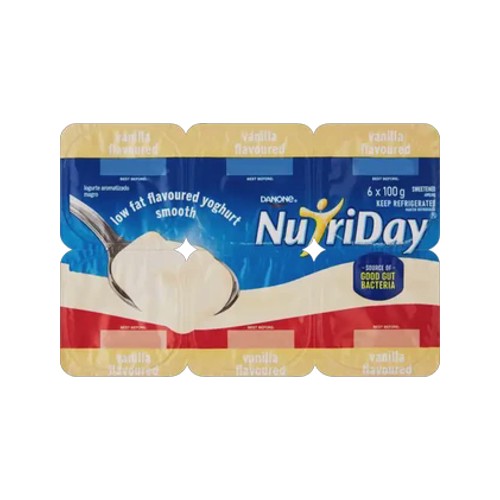 Danone Nutriday Vanilla Flavoured Low Fat Smooth Yoghurt 6 x 100g