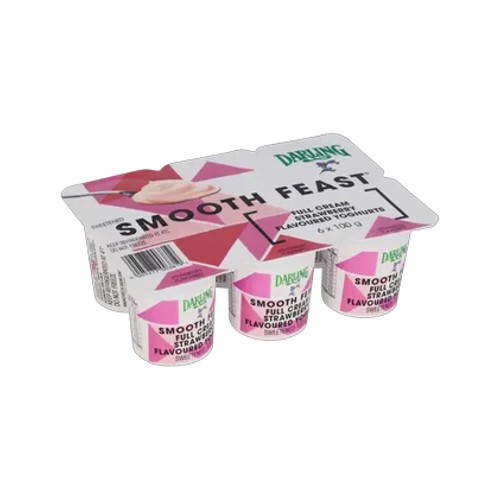 Darling Full Cream Strawberry Flavoured Yoghurts 6 x 100g