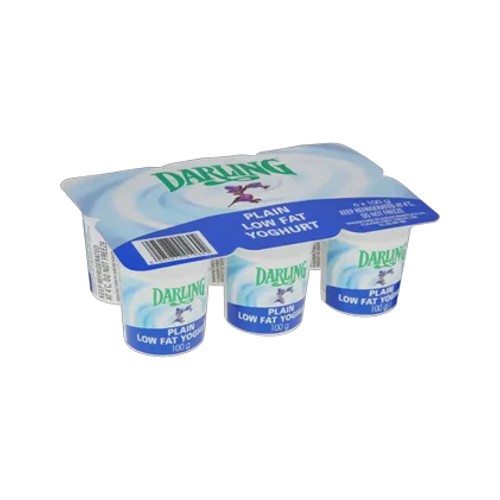 Darling Low Fat Plain Yoghurt 6 x 100ml