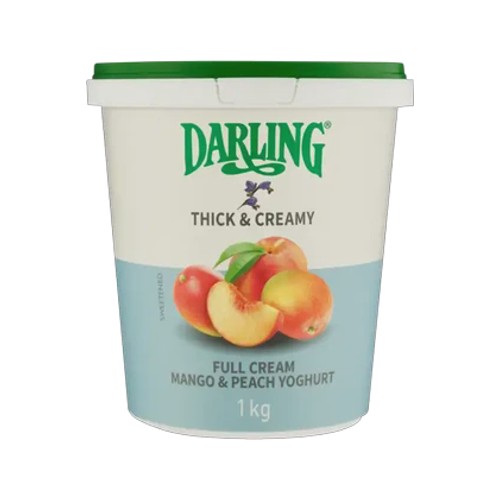 Darling Thick & Creamy Mango & Peach Full Cream Yoghurt 1kg