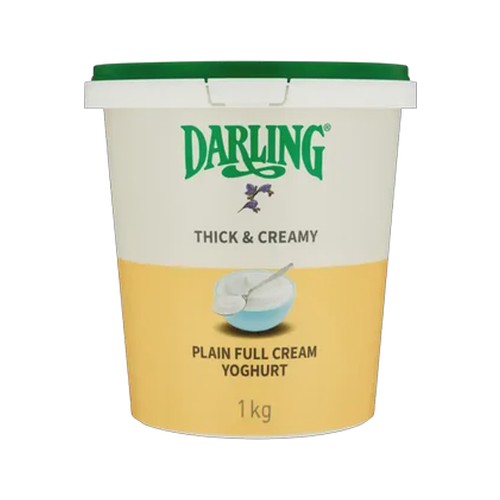 darling thick & creamy plain full cream yoghurt 1kg