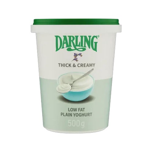 darling thick & creamy plain low fat yoghurt 500g