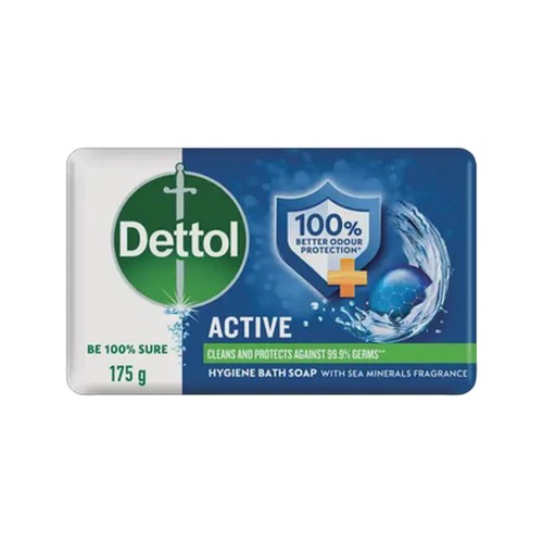 dettol active hygiene bath soap bar 175g