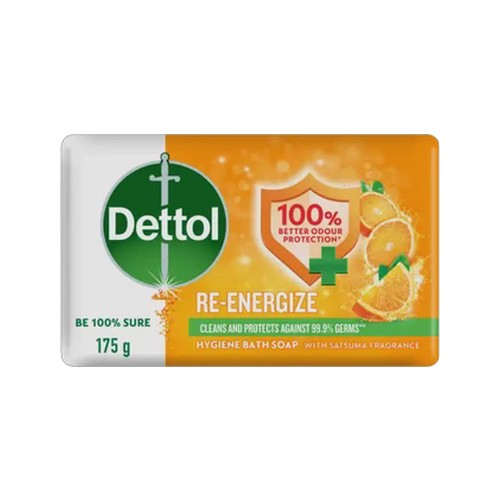 dettol re-energize hygiene bath soap bar 175g