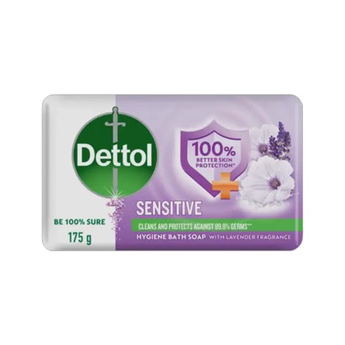 dettol sensitive hygiene bath bar soap 175g