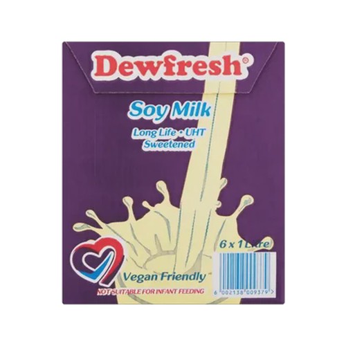 dewfresh long life soy milk 6 x 1l
