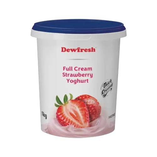 dewfresh strawberry full cream yoghurt 1kg