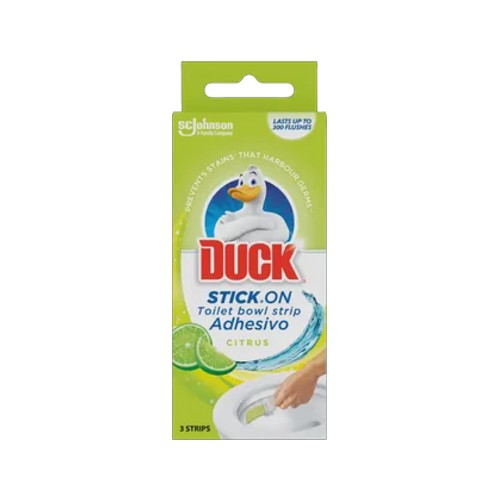duck citrus stick-on toilet bowl strips 3-pack