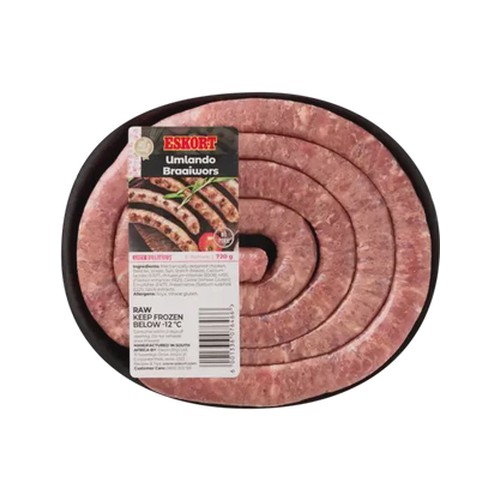 eskort frozen umlando braaiwors 720g