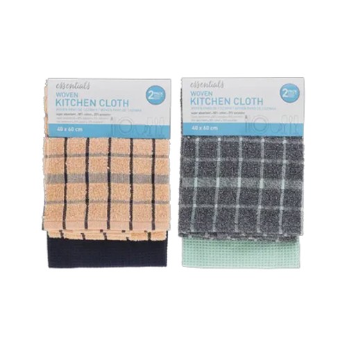 essentials woven kitchen cloth 2 pack