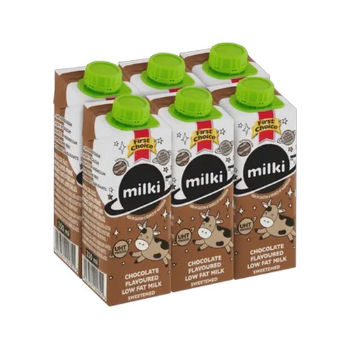 first choice milki chocolate flavoured low fat milk 6 x 250ml