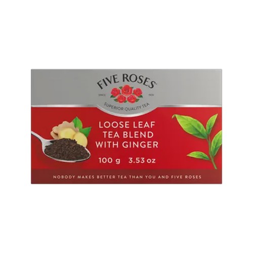 five roses ginger flavoured loose tea 100g